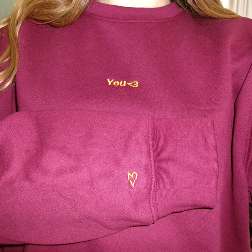 WOODZ SUPPLY "YOU<3" HEAVYWEIGHT OVERSIZED CREWNECK