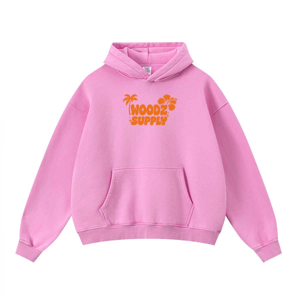 400GSM Unisex Washed Heavyweight Boxy-Fit Hoodie Vintage Peach Pink