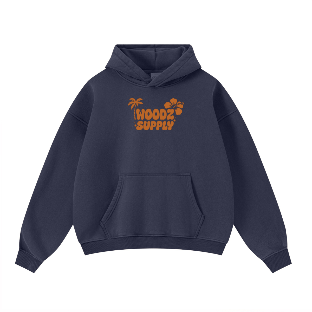 400GSM Unisex Washed Heavyweight Boxy-Fit Hoodie Vintage Royal Blue