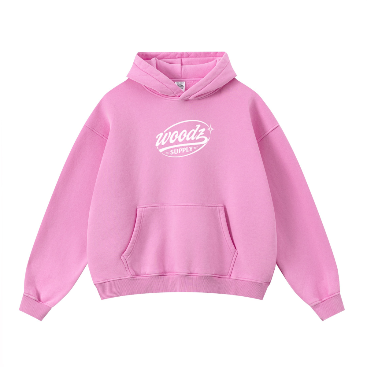 400GSM Unisex Washed Heavyweight Boxy-Fit Hoodie Vintage Peach Pink