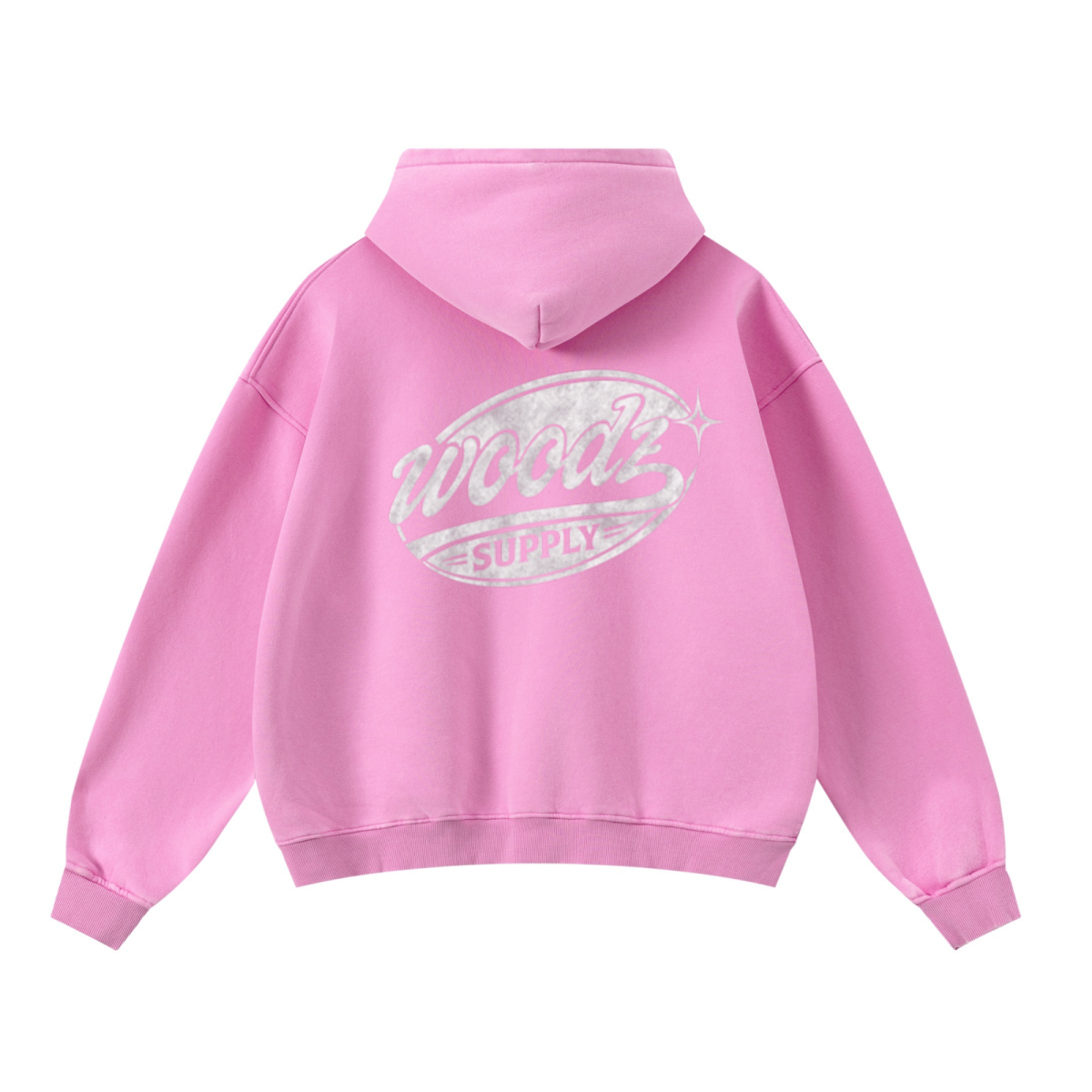 400GSM Unisex Washed Heavyweight Boxy-Fit Hoodie Vintage Peach Pink
