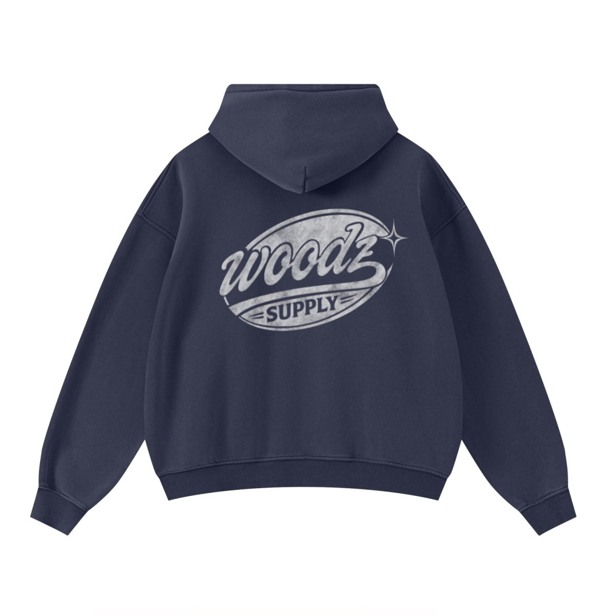 400GSM Unisex Washed Heavyweight Boxy-Fit Hoodie Vintage Royal Blue