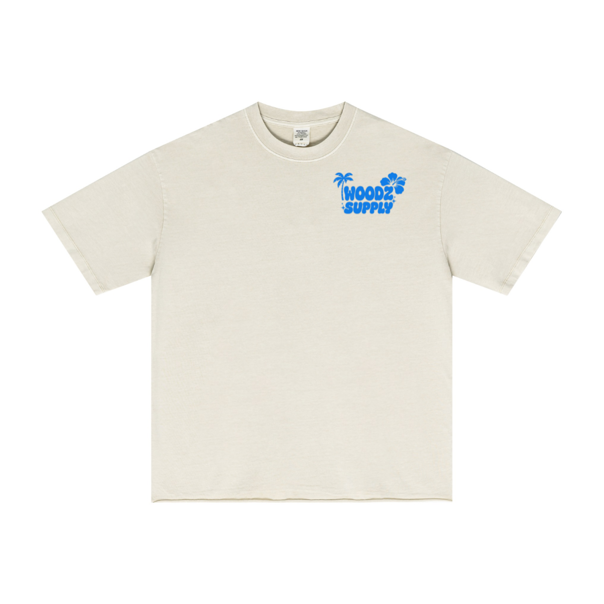 275GSM Men’s Raw-Edge Pigment-Wash T-shirt Apricot