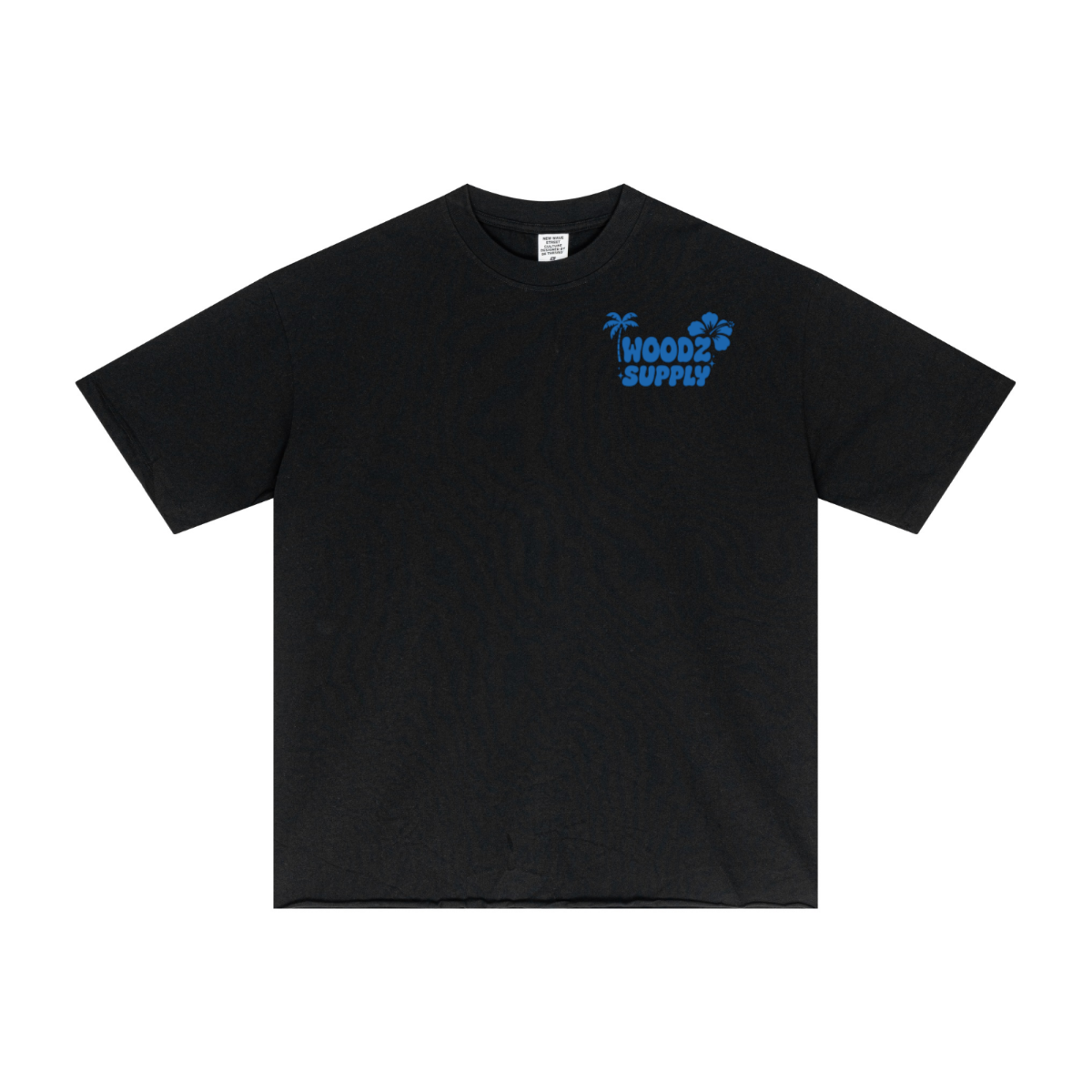 275GSM Men’s Raw-Edge Pigment-Wash T-shirt Black