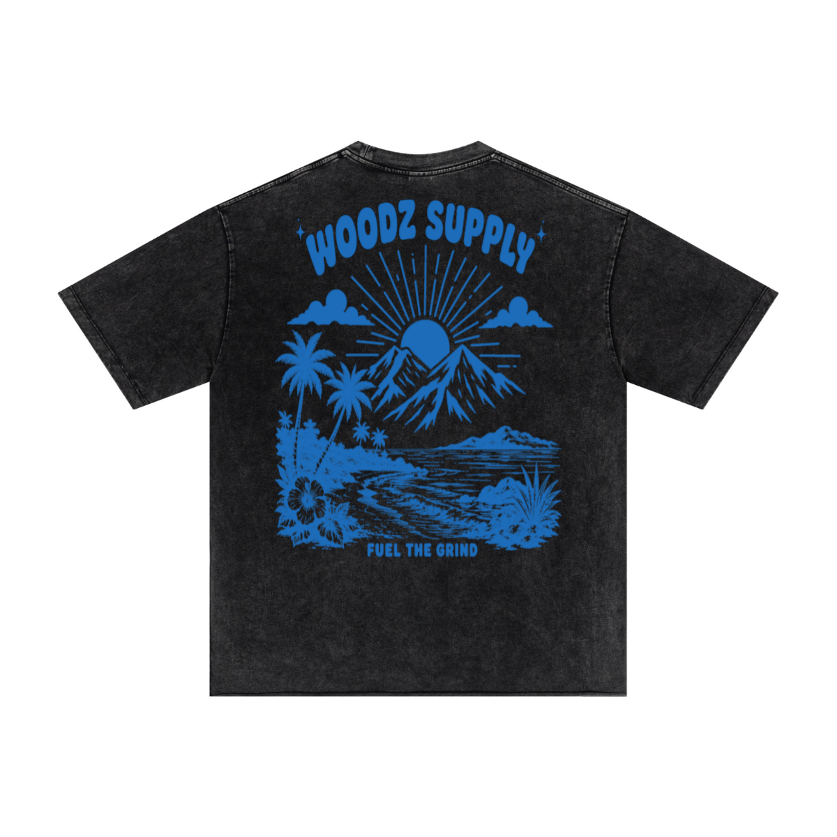 275GSM Men’s Raw-Edge Pigment-Wash T-shirt Snow Wash