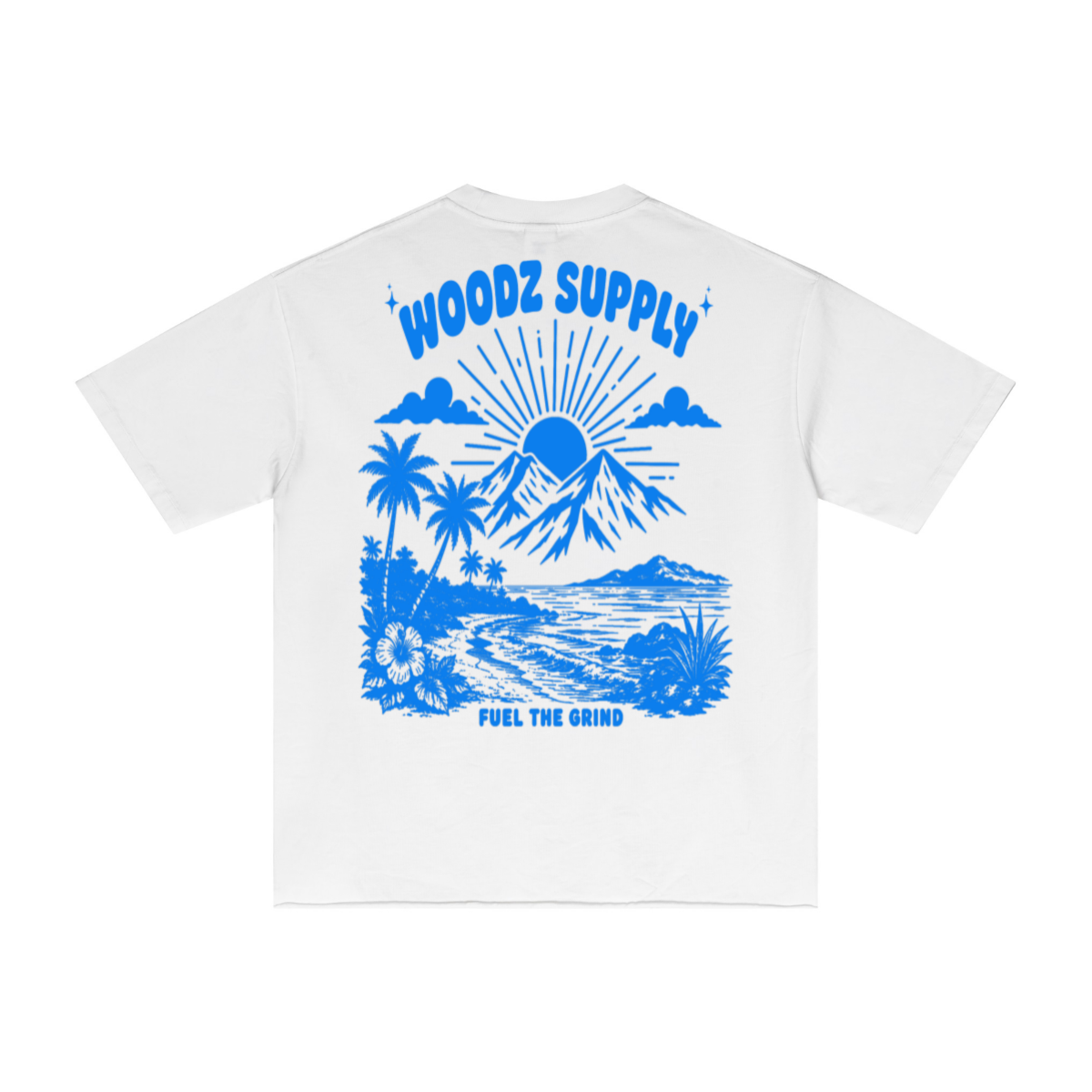 275GSM Men’s Raw-Edge Pigment-Wash T-shirt White