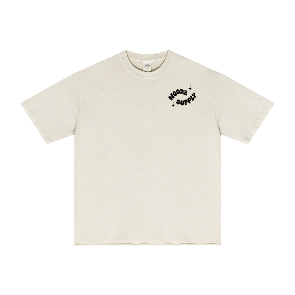 275GSM Men’s Raw-Edge Pigment-Wash T-shirt Apricot