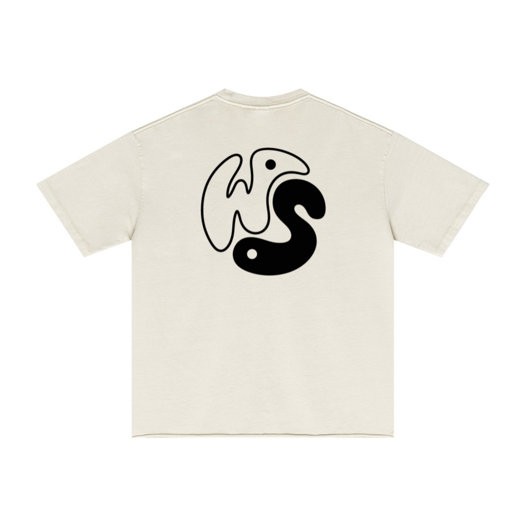275GSM Men’s Raw-Edge Pigment-Wash T-shirt Apricot