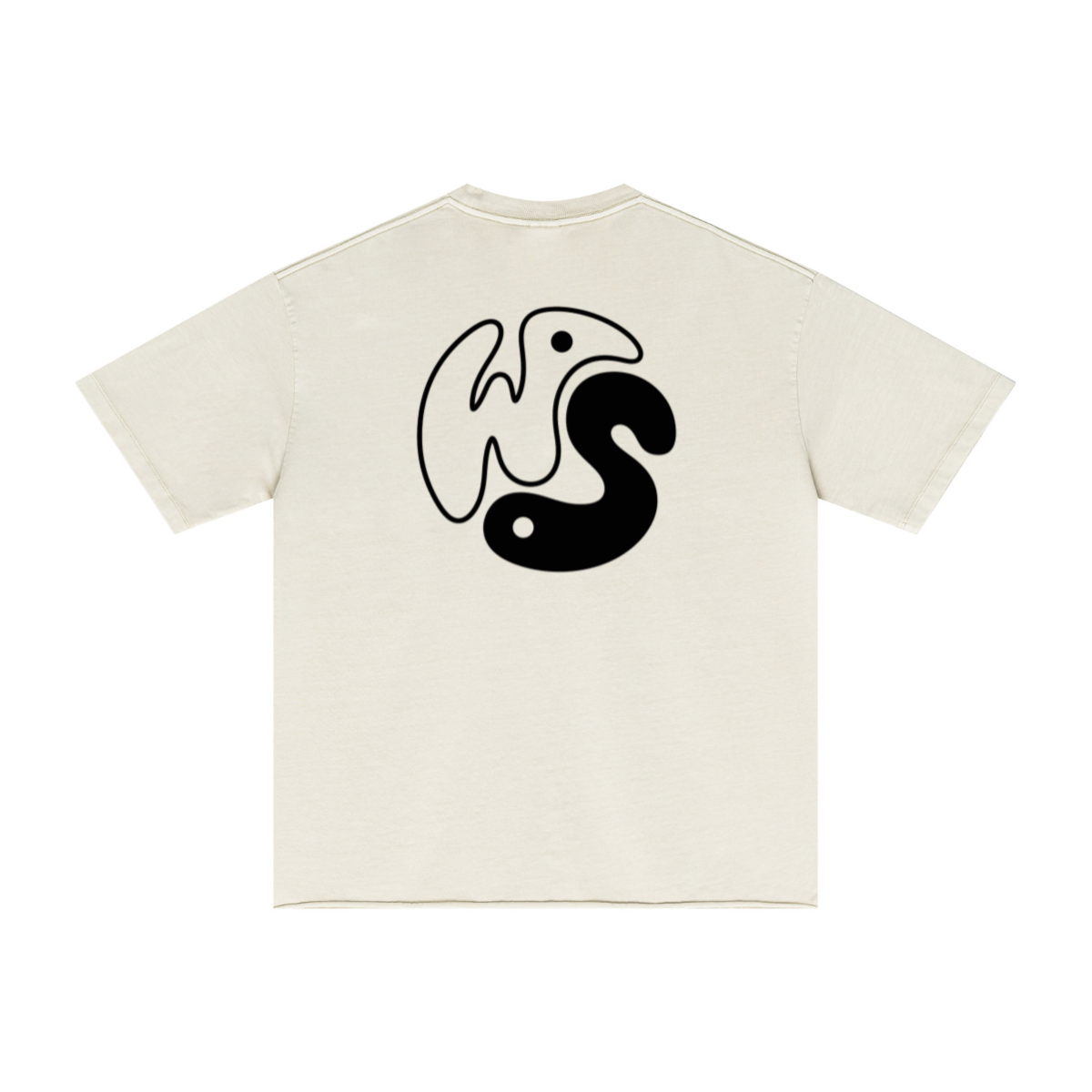 275GSM Men’s Raw-Edge Pigment-Wash T-shirt Apricot