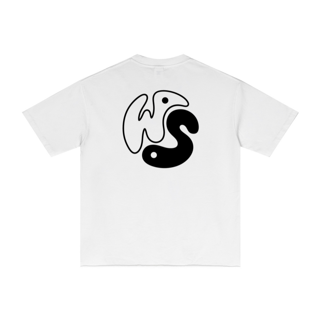 275GSM Men’s Raw-Edge Pigment-Wash T-shirt White