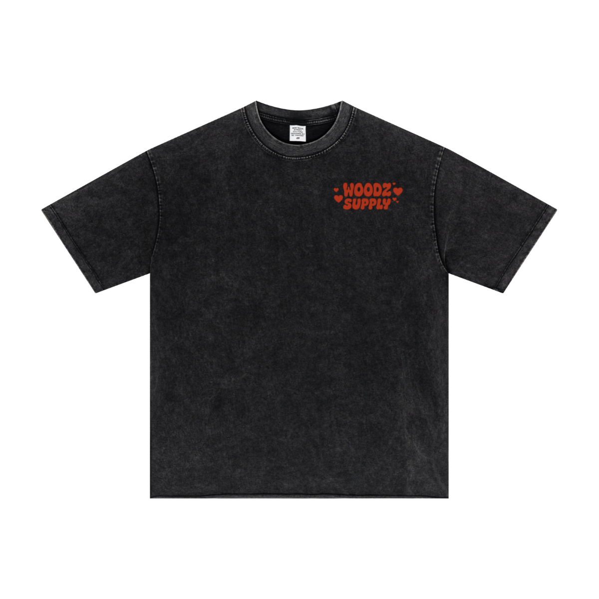 275GSM Men’s Raw-Edge Pigment-Wash T-shirt Snow Wash