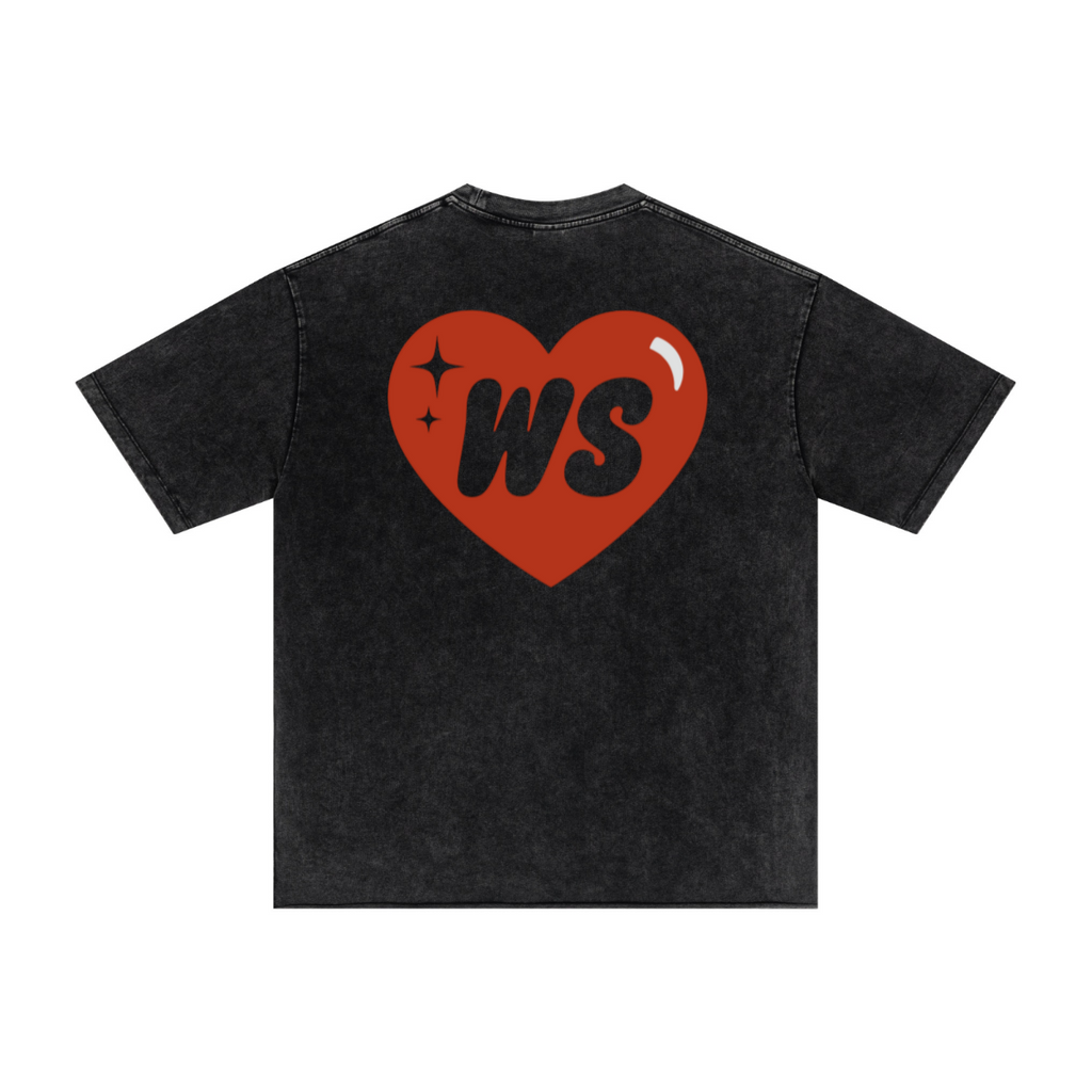 275GSM Men’s Raw-Edge Pigment-Wash T-shirt Snow Wash