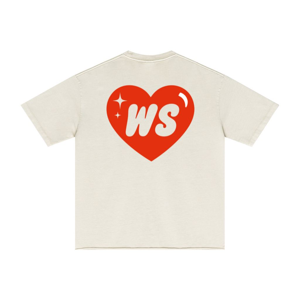 275GSM Men’s Raw-Edge Pigment-Wash T-shirt Apricot