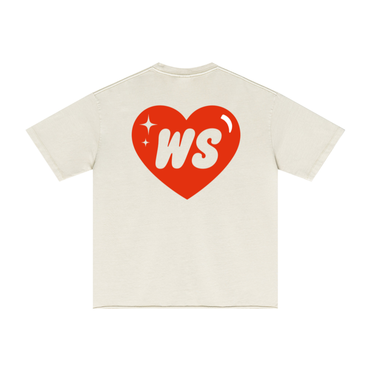 275GSM Men’s Raw-Edge Pigment-Wash T-shirt Apricot