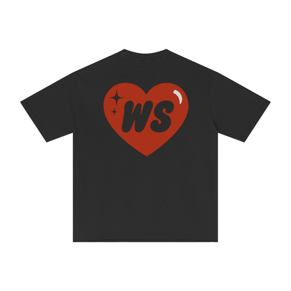 275GSM Men’s Raw-Edge Pigment-Wash T-shirt Black