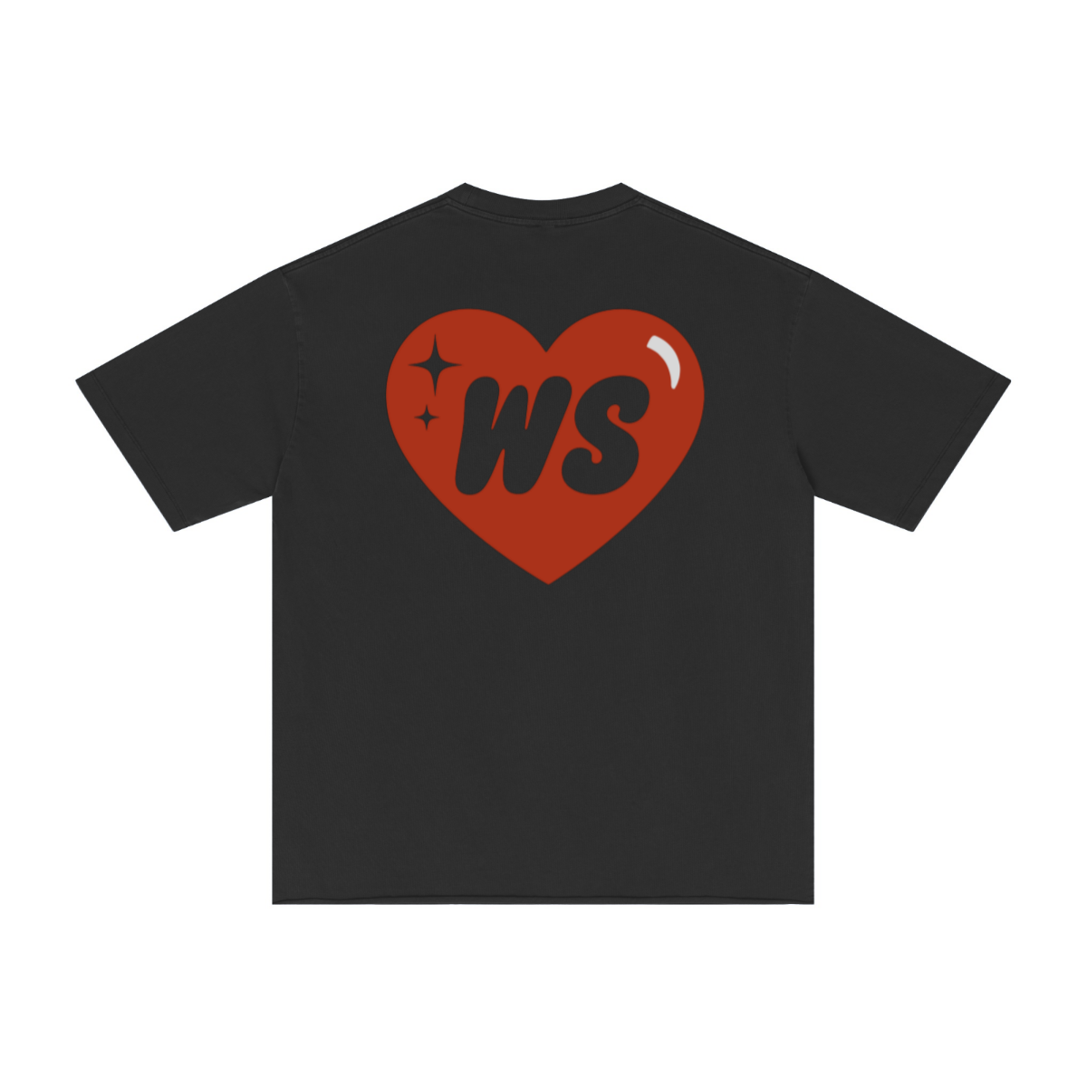 275GSM Men’s Raw-Edge Pigment-Wash T-shirt Black