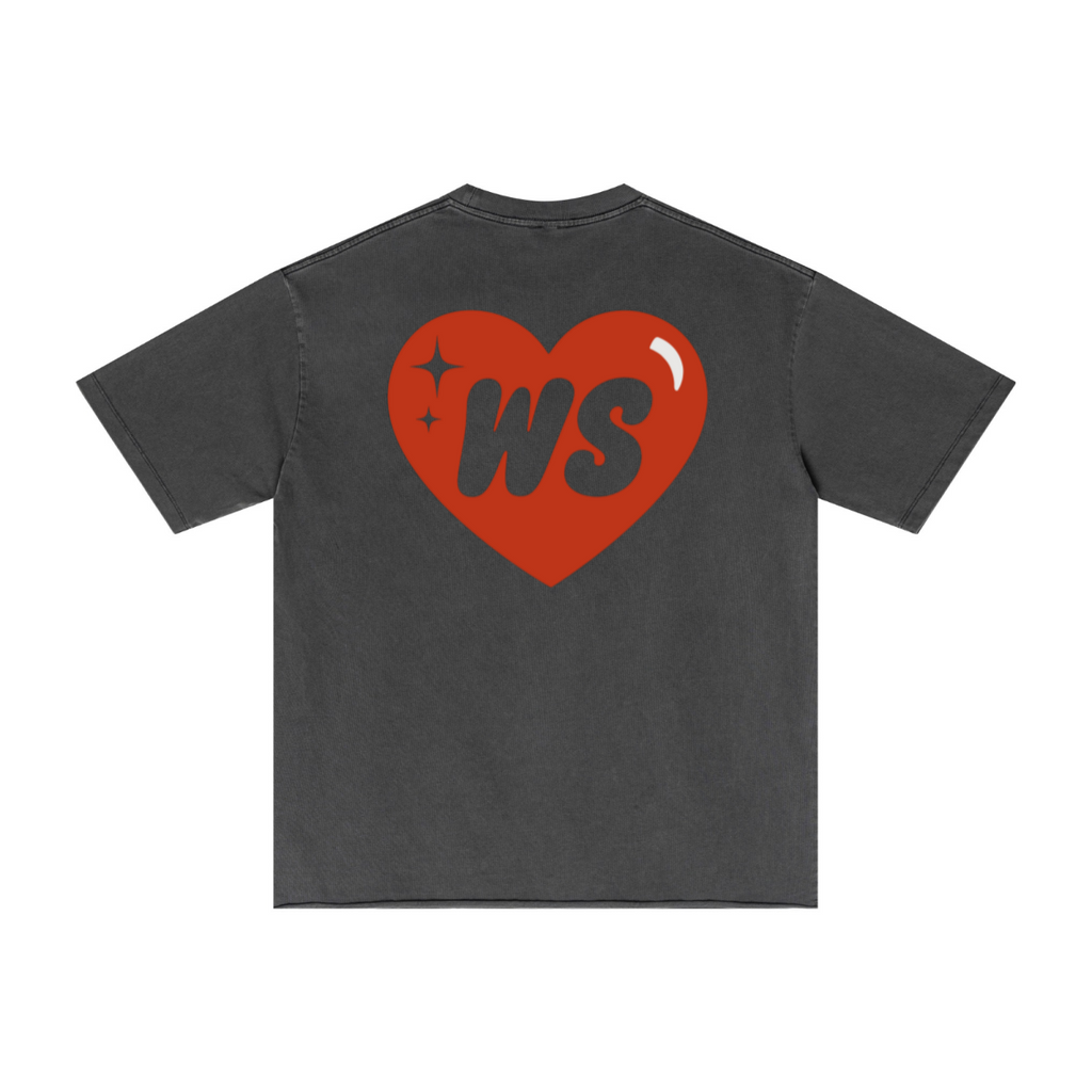275GSM Men’s Raw-Edge Pigment-Wash T-shirt Dark green