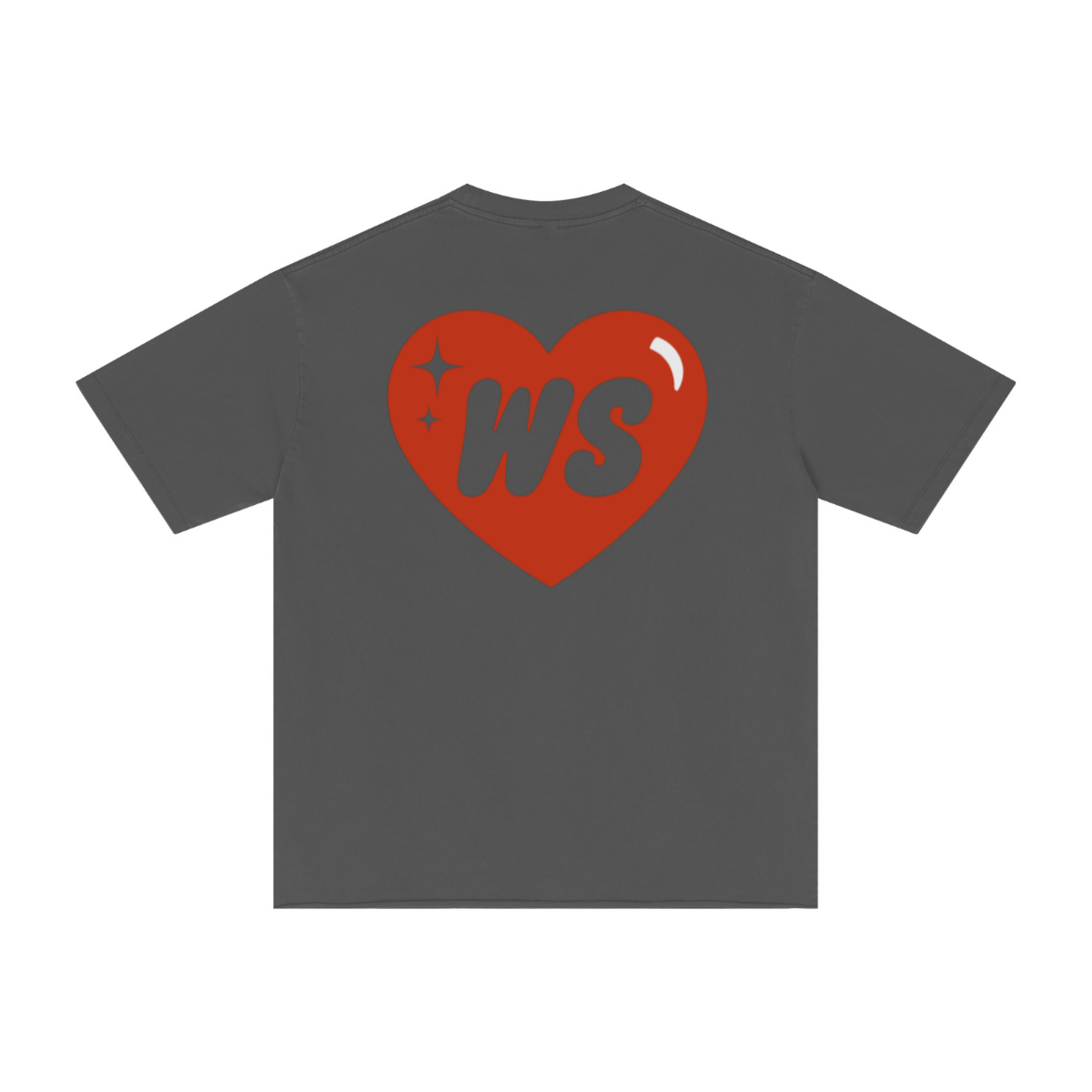 275GSM Men’s Raw-Edge Pigment-Wash T-shirt Dark grey