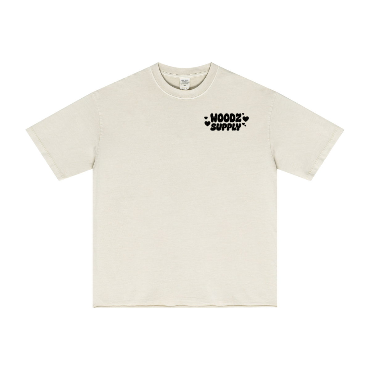 275GSM Men’s Raw-Edge Pigment-Wash T-shirt Apricot