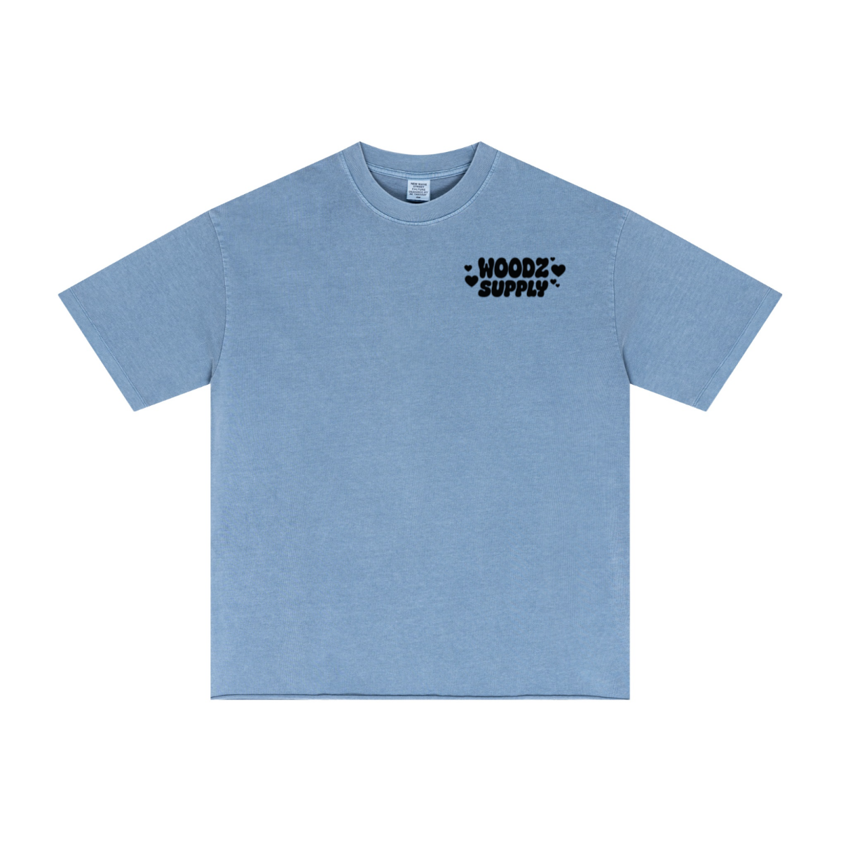 275GSM Men’s Raw-Edge Pigment-Wash T-shirt Blue