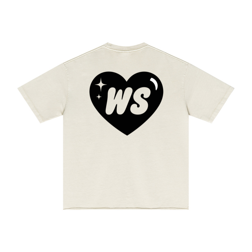 275GSM Men’s Raw-Edge Pigment-Wash T-shirt Apricot