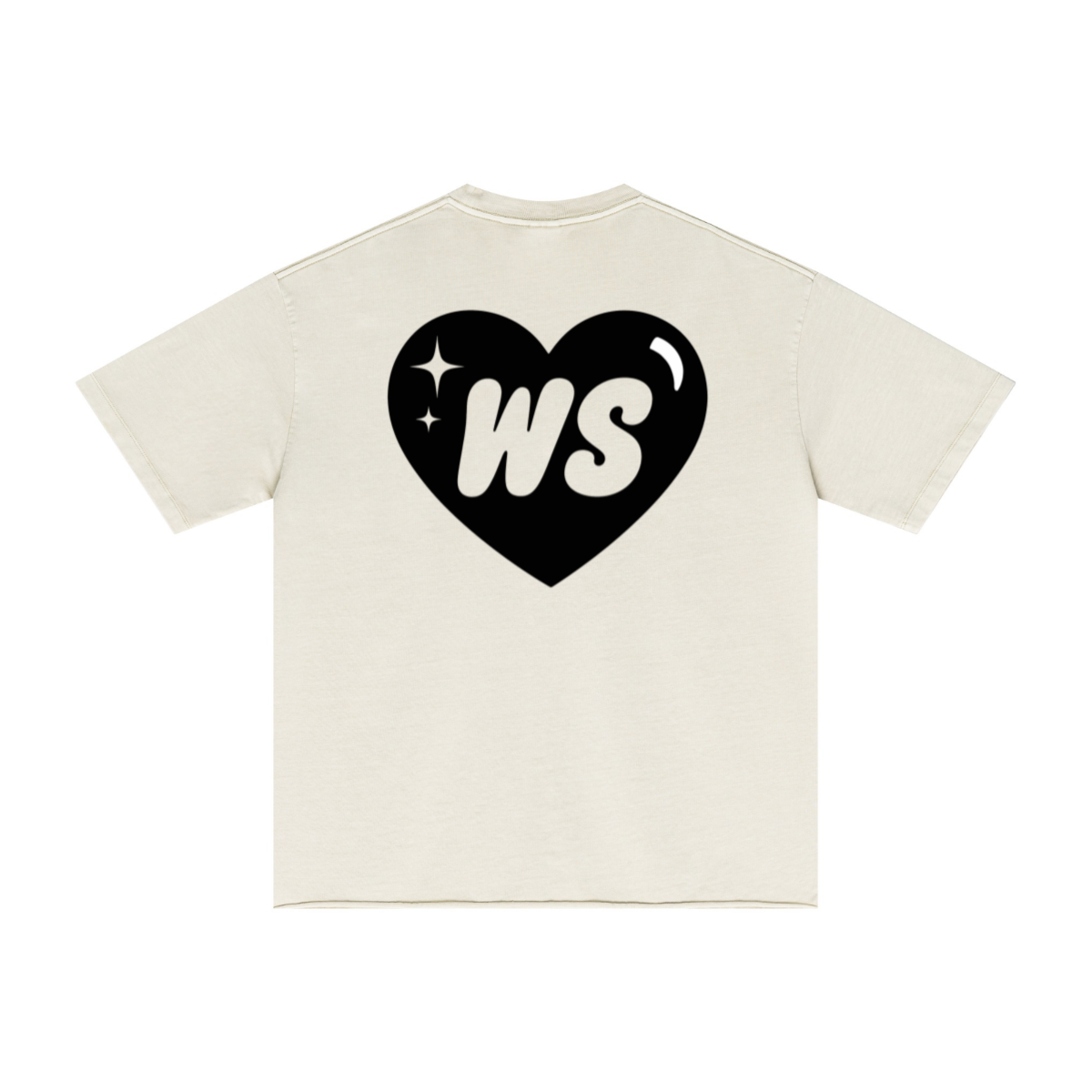 275GSM Men’s Raw-Edge Pigment-Wash T-shirt Apricot