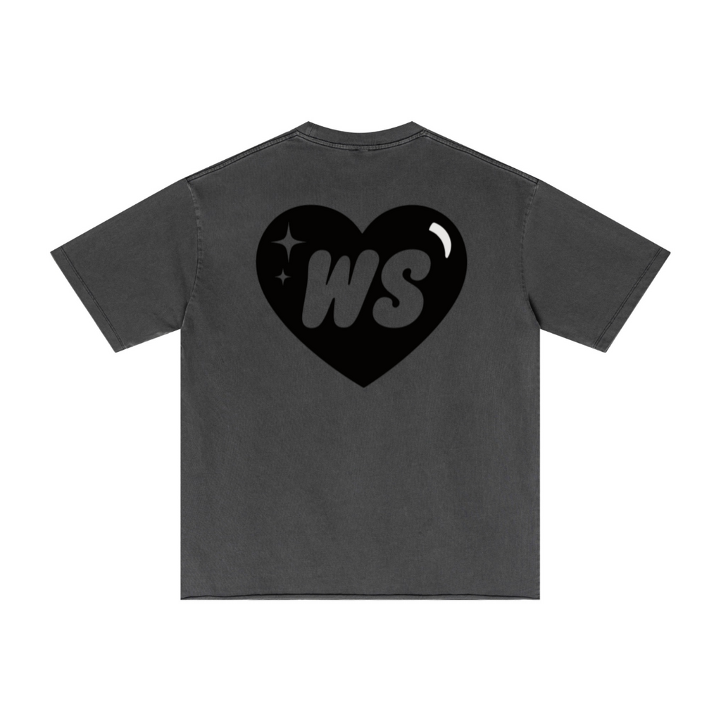 275GSM Men’s Raw-Edge Pigment-Wash T-shirt Dark green