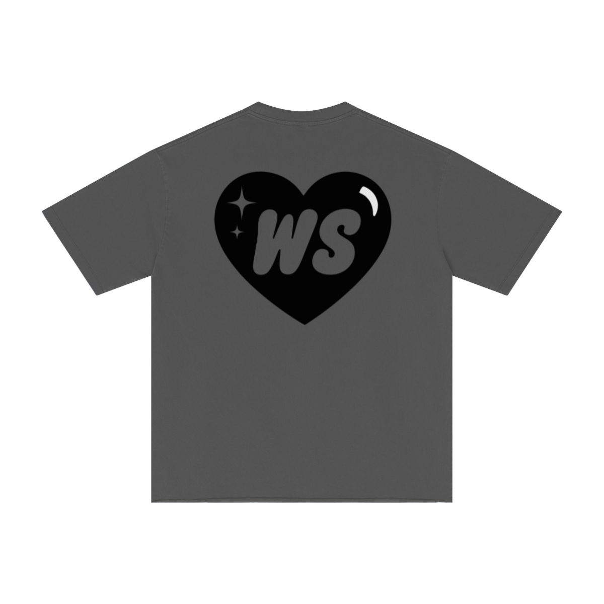 275GSM Men’s Raw-Edge Pigment-Wash T-shirt Dark grey