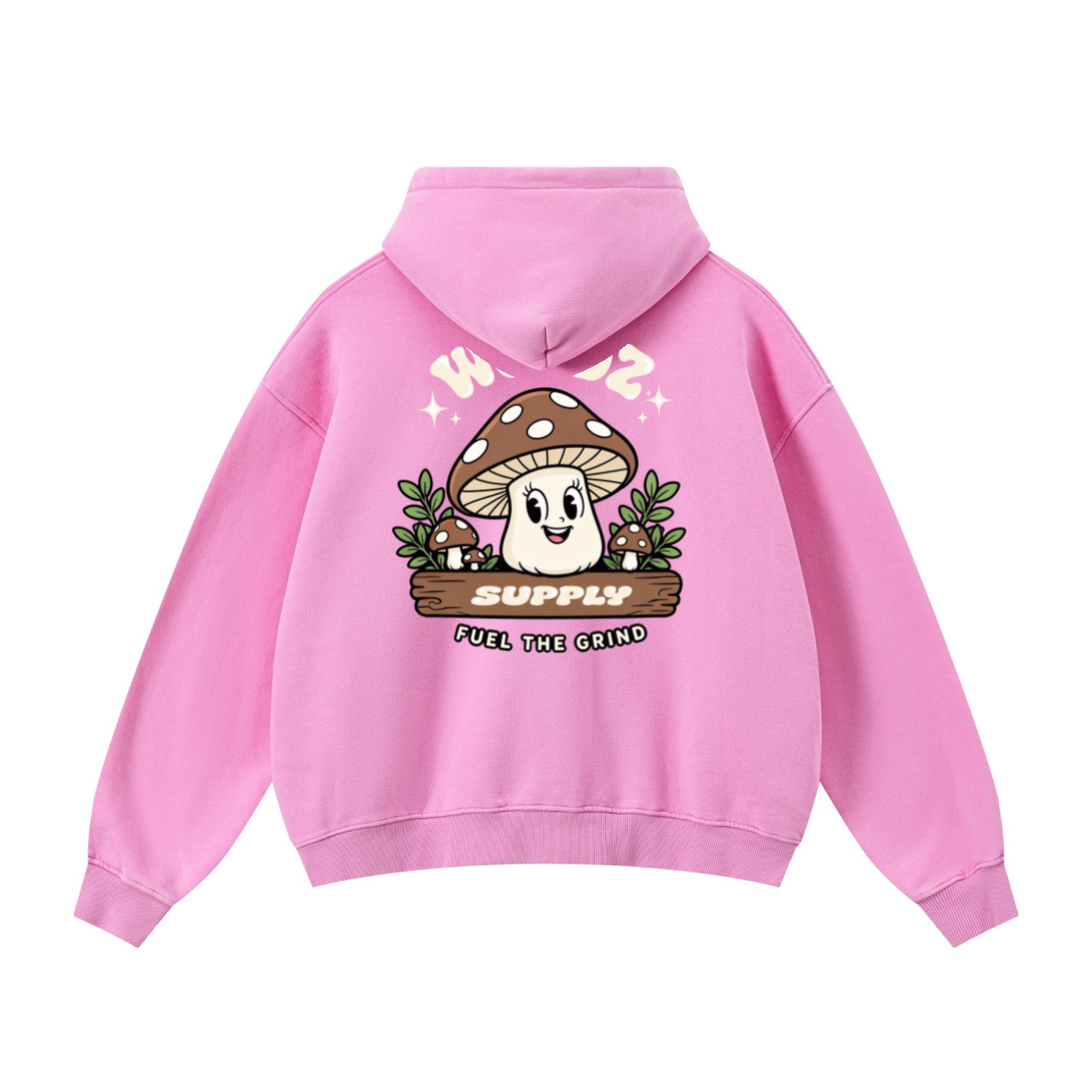 400GSM Unisex Vintage-Wash Boxy-Fit Zip-Up Hoodie Vintage Peach Pink
