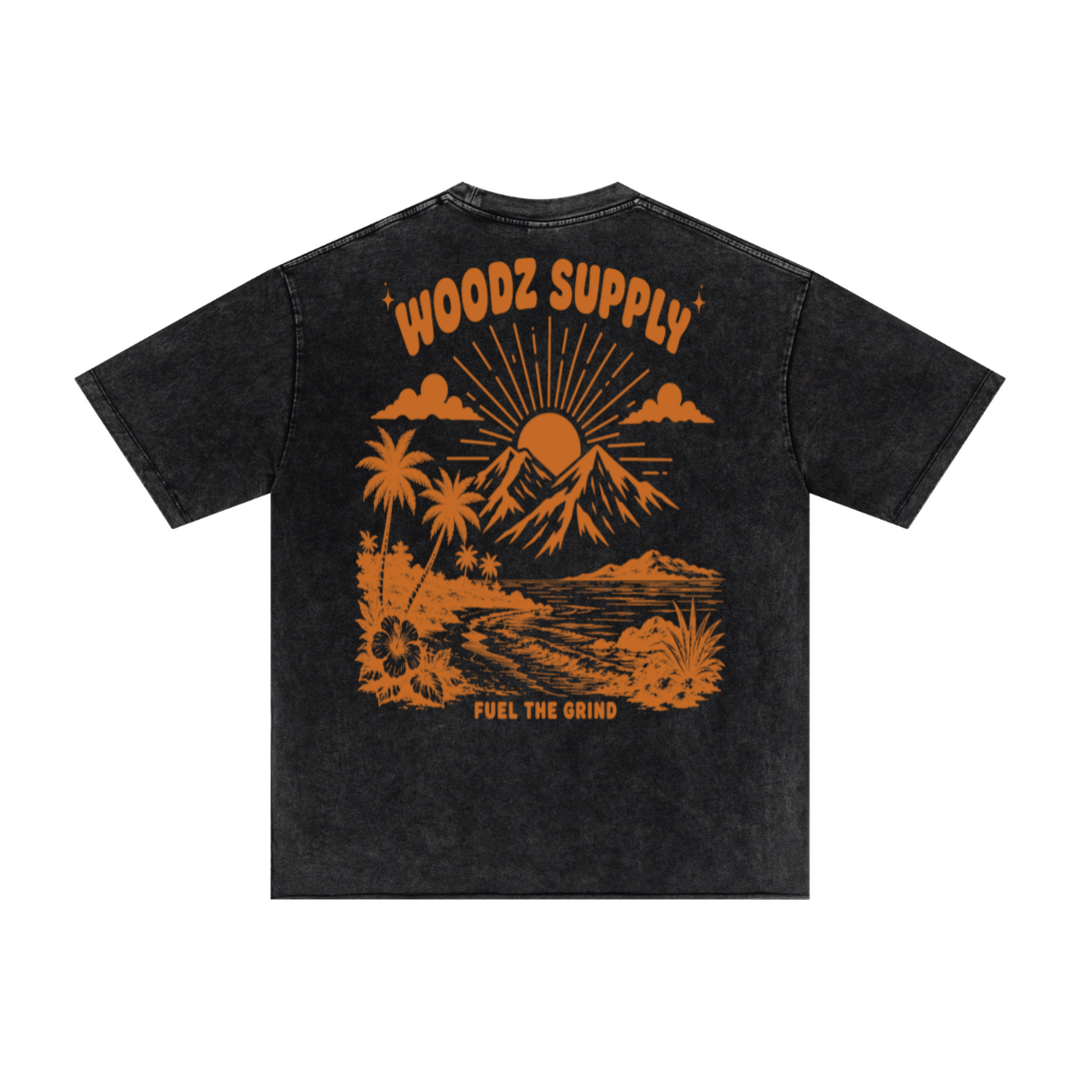 275GSM Men’s Raw-Edge Pigment-Wash T-shirt Snow Wash