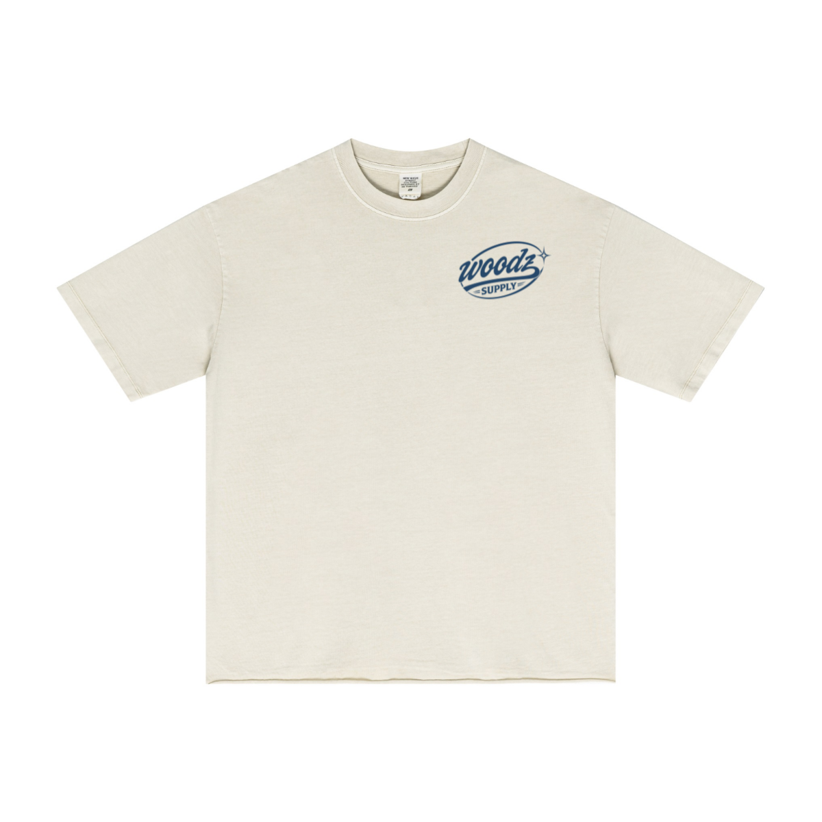 275GSM Men’s Raw-Edge Pigment-Wash T-shirt Apricot