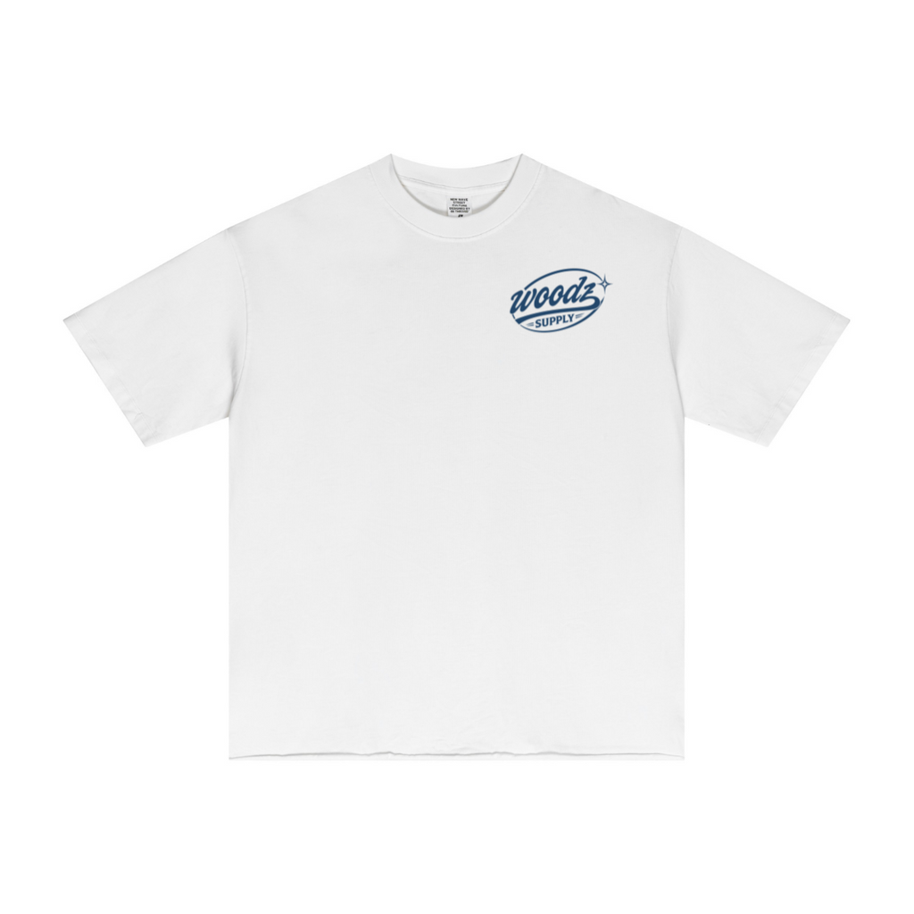 275GSM Men’s Raw-Edge Pigment-Wash T-shirt White