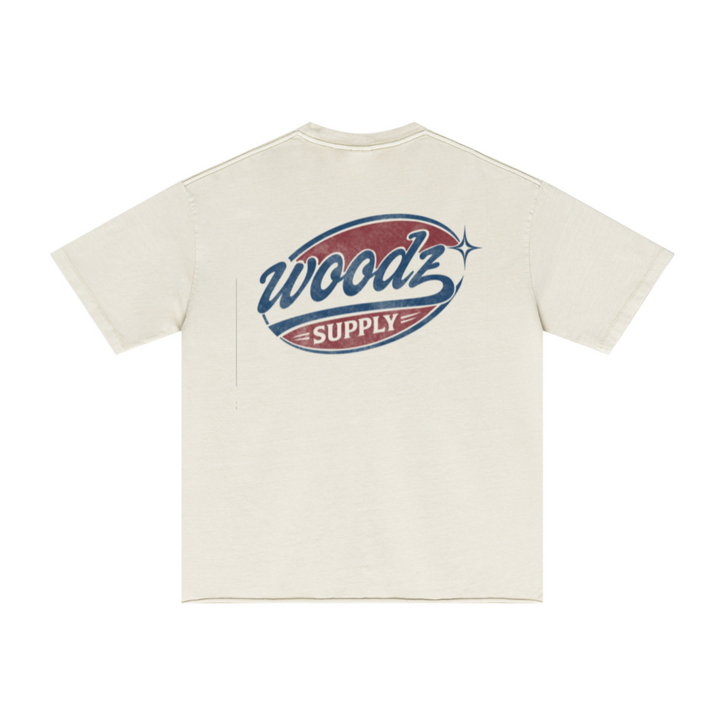 275GSM Men’s Raw-Edge Pigment-Wash T-shirt Apricot