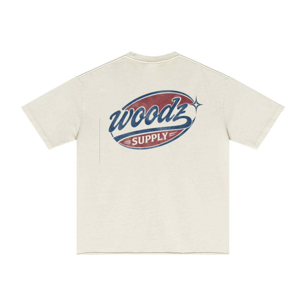275GSM Men’s Raw-Edge Pigment-Wash T-shirt Apricot