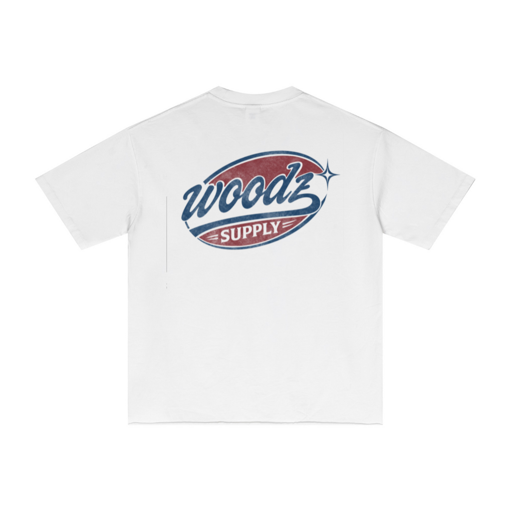 275GSM Men’s Raw-Edge Pigment-Wash T-shirt White