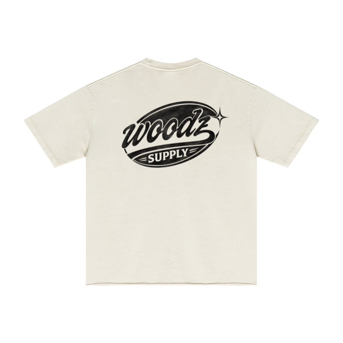 275GSM Men’s Raw-Edge Pigment-Wash T-shirt Apricot