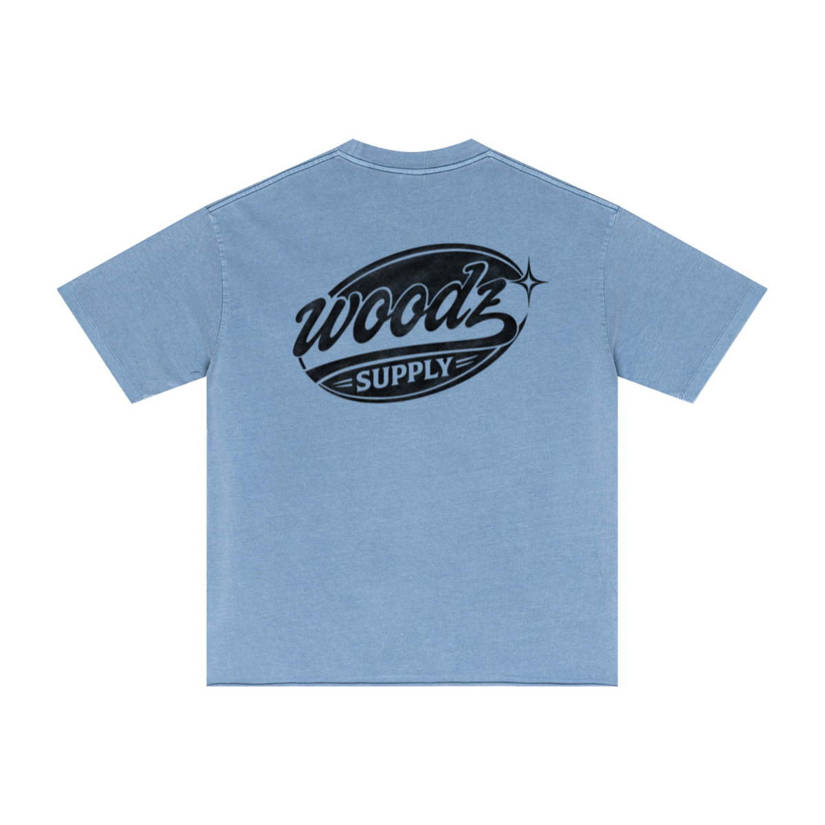 275GSM Men’s Raw-Edge Pigment-Wash T-shirt Blue