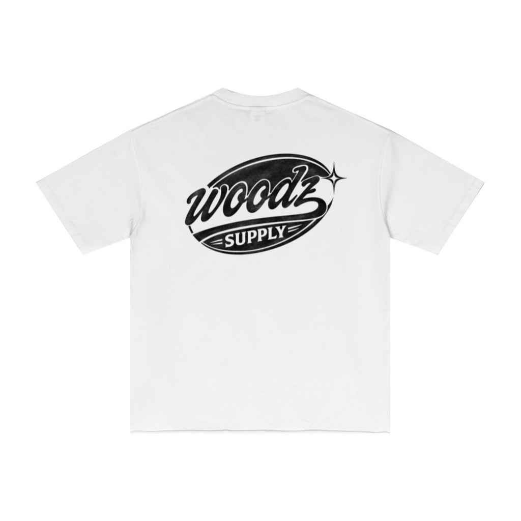 275GSM Men’s Raw-Edge Pigment-Wash T-shirt White