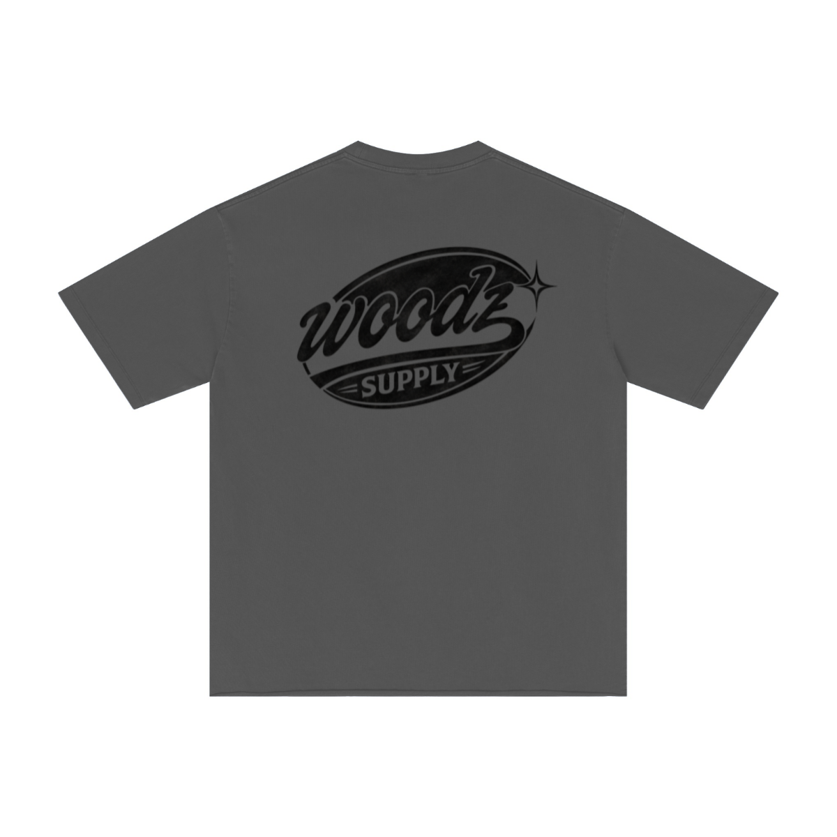 275GSM Men’s Raw-Edge Pigment-Wash T-shirt Dark grey