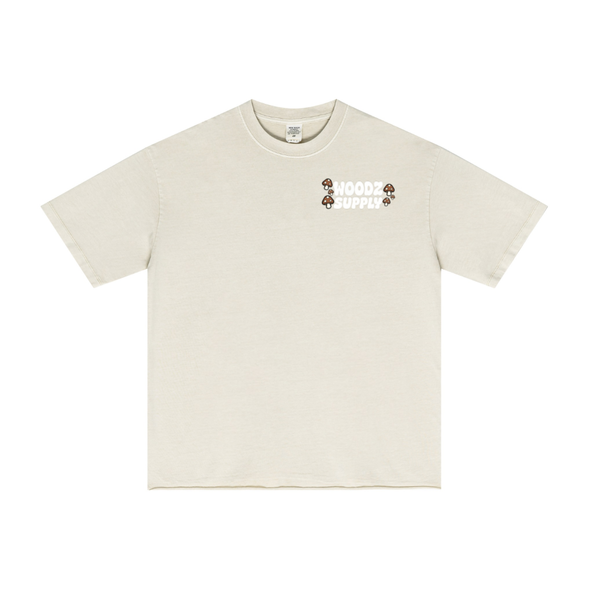 275GSM Men’s Raw-Edge Pigment-Wash T-shirt Apricot