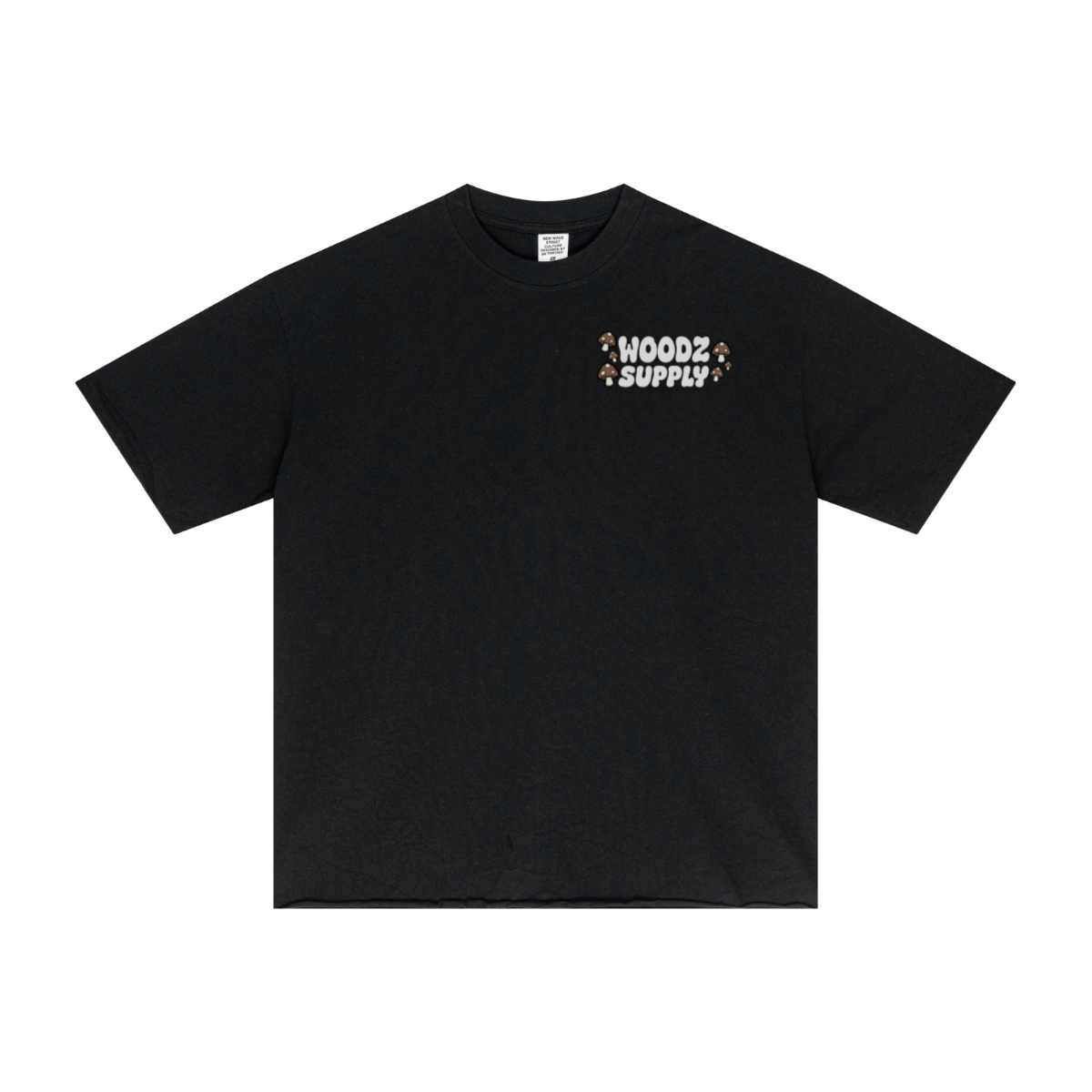 275GSM Men’s Raw-Edge Pigment-Wash T-shirt Black