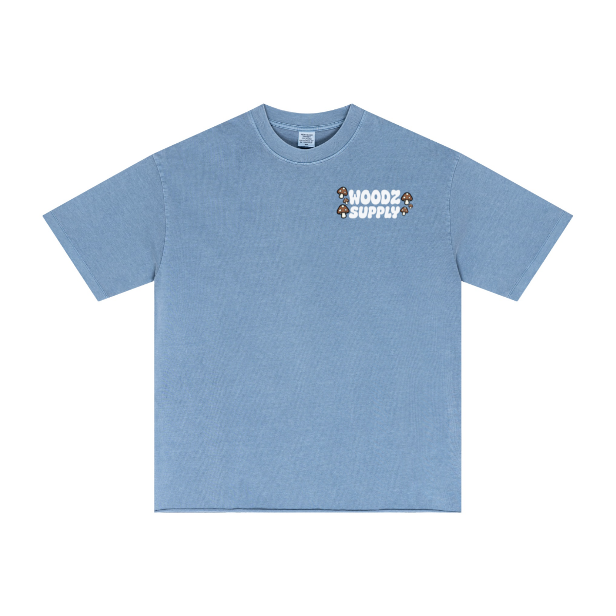 275GSM Men’s Raw-Edge Pigment-Wash T-shirt Blue