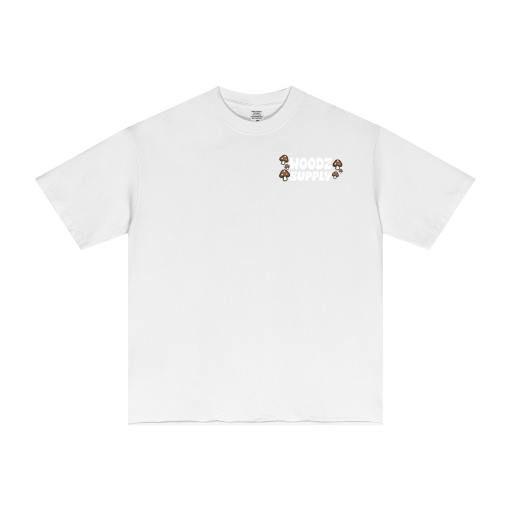 275GSM Men’s Raw-Edge Pigment-Wash T-shirt White