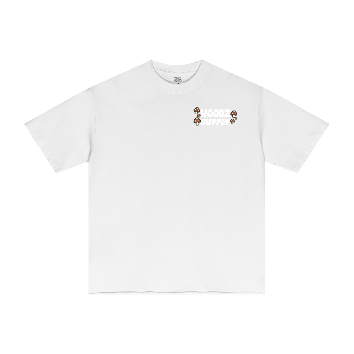 275GSM Men’s Raw-Edge Pigment-Wash T-shirt White