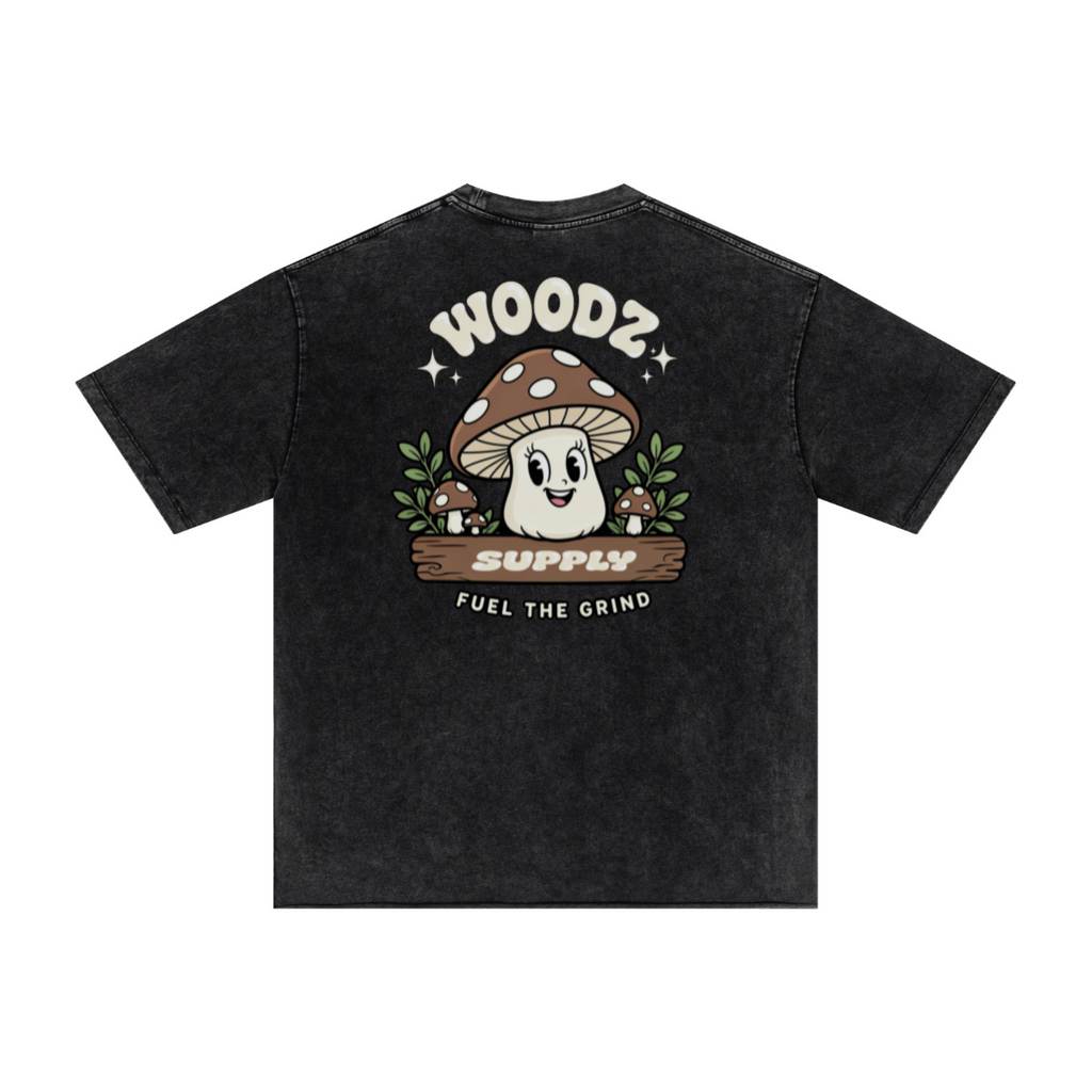 275GSM Men’s Raw-Edge Pigment-Wash T-shirt Snow Wash
