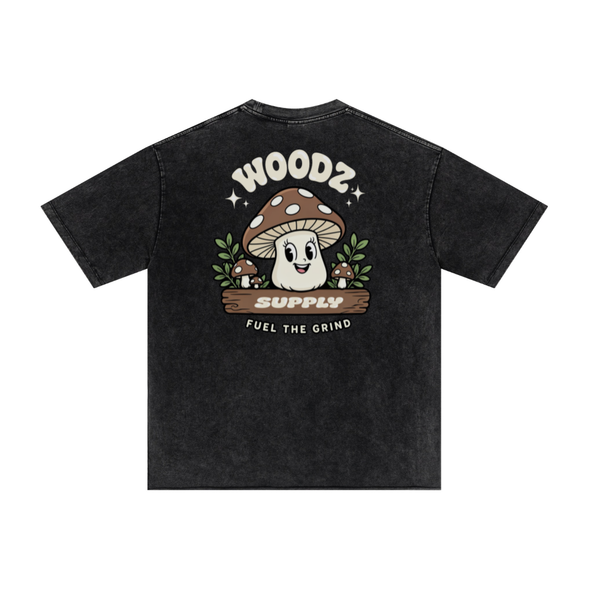 275GSM Men’s Raw-Edge Pigment-Wash T-shirt Snow Wash