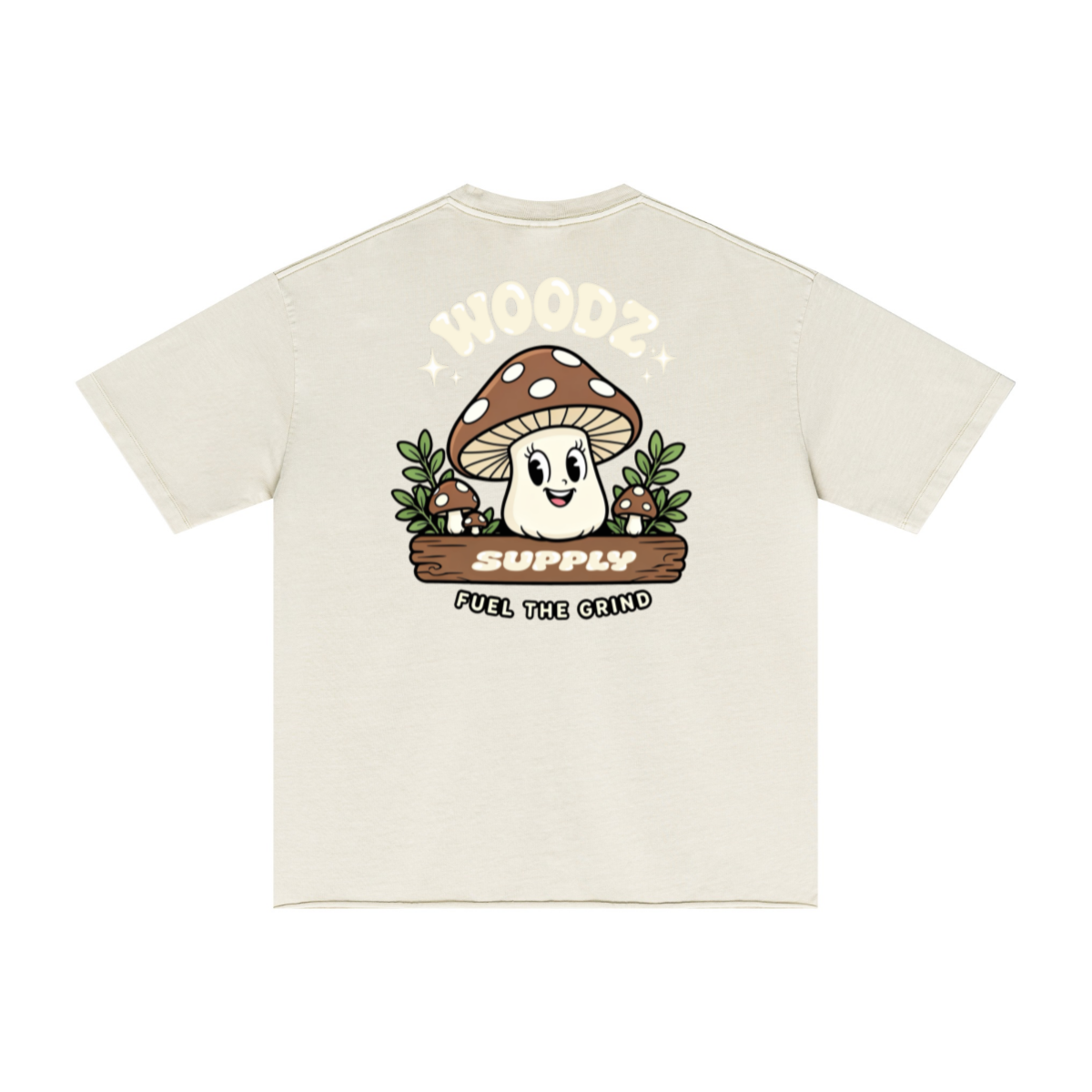 275GSM Men’s Raw-Edge Pigment-Wash T-shirt Apricot