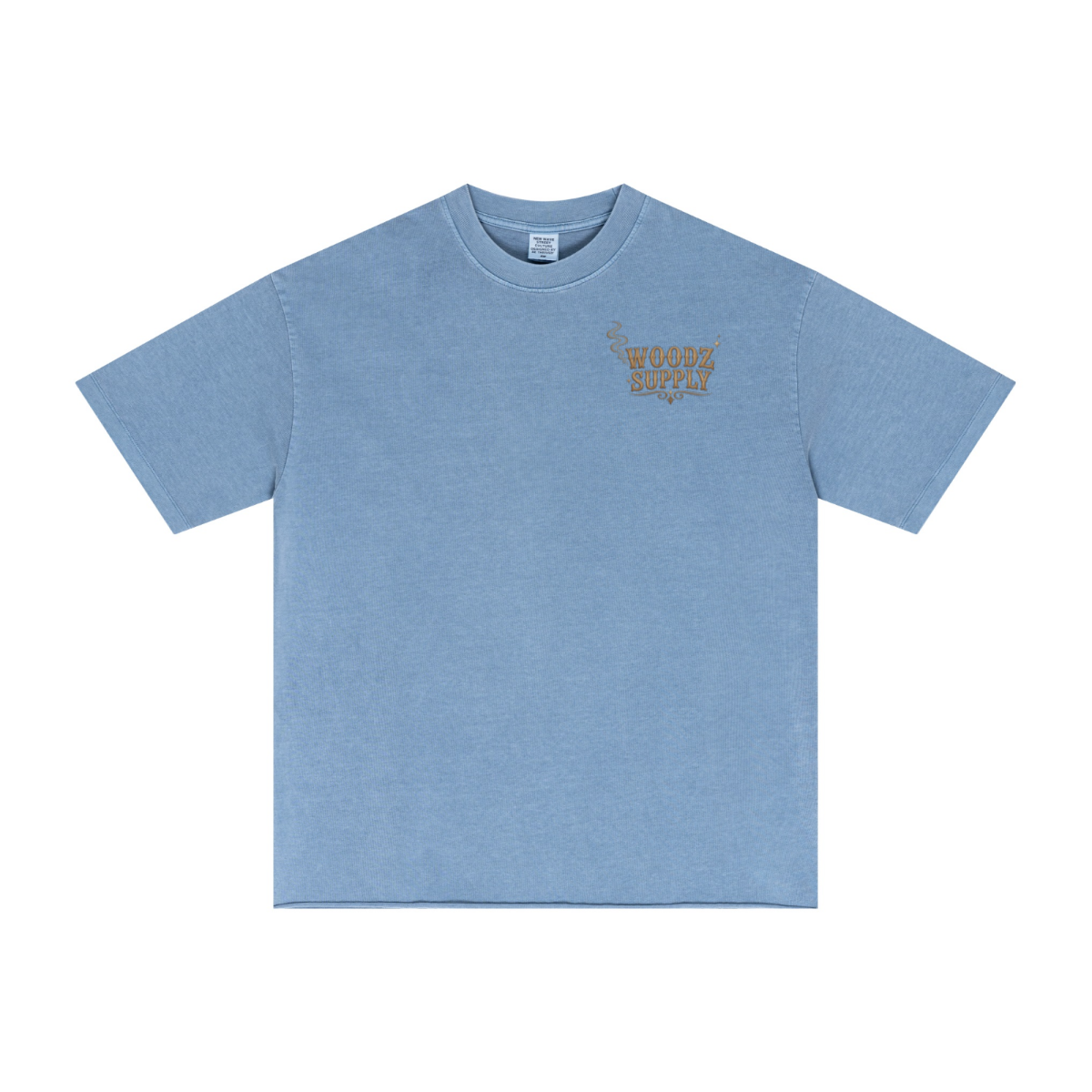 275GSM Men’s Raw-Edge Pigment-Wash T-shirt Blue
