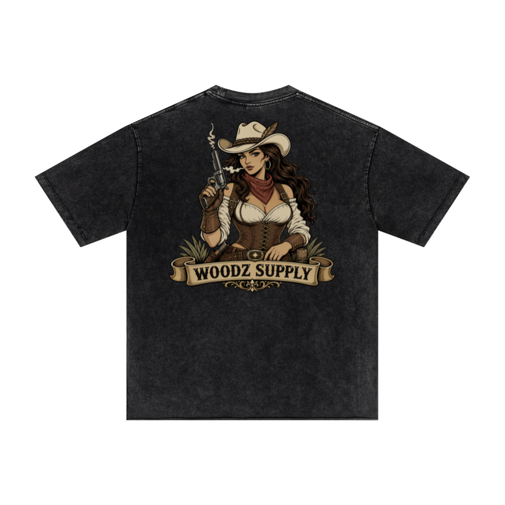 275GSM Men’s Raw-Edge Pigment-Wash T-shirt Snow Wash