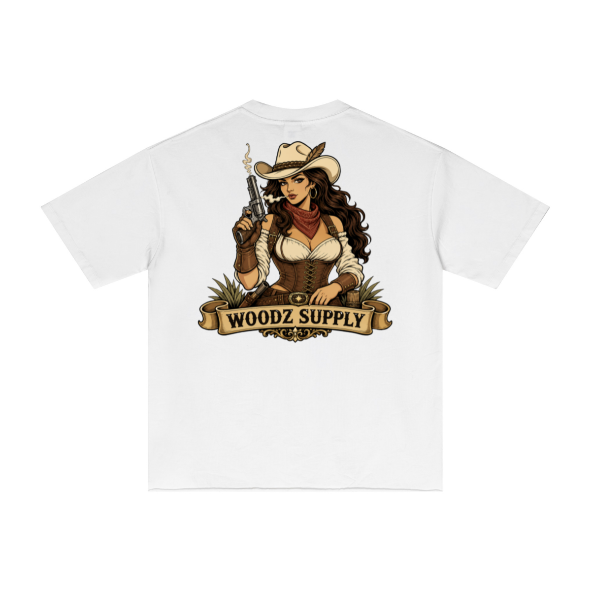 275GSM Men’s Raw-Edge Pigment-Wash T-shirt White
